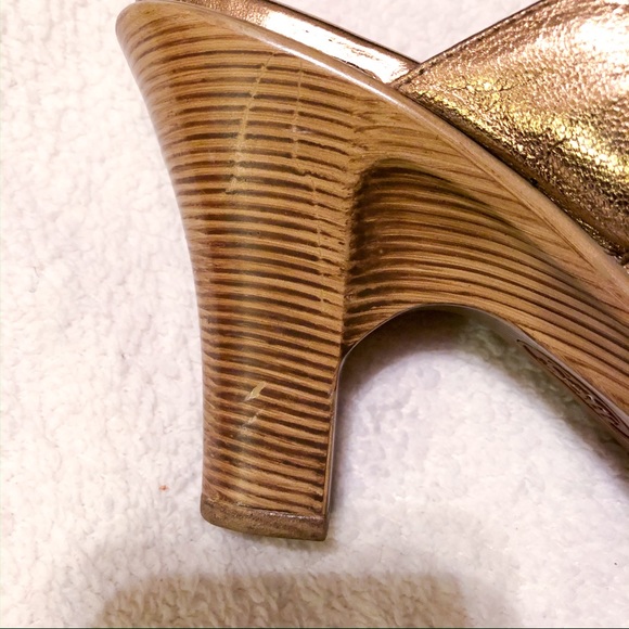 Sofft Leather Metallic Bronze Heeled Sandals 8.5 - Picture 6 of 7
